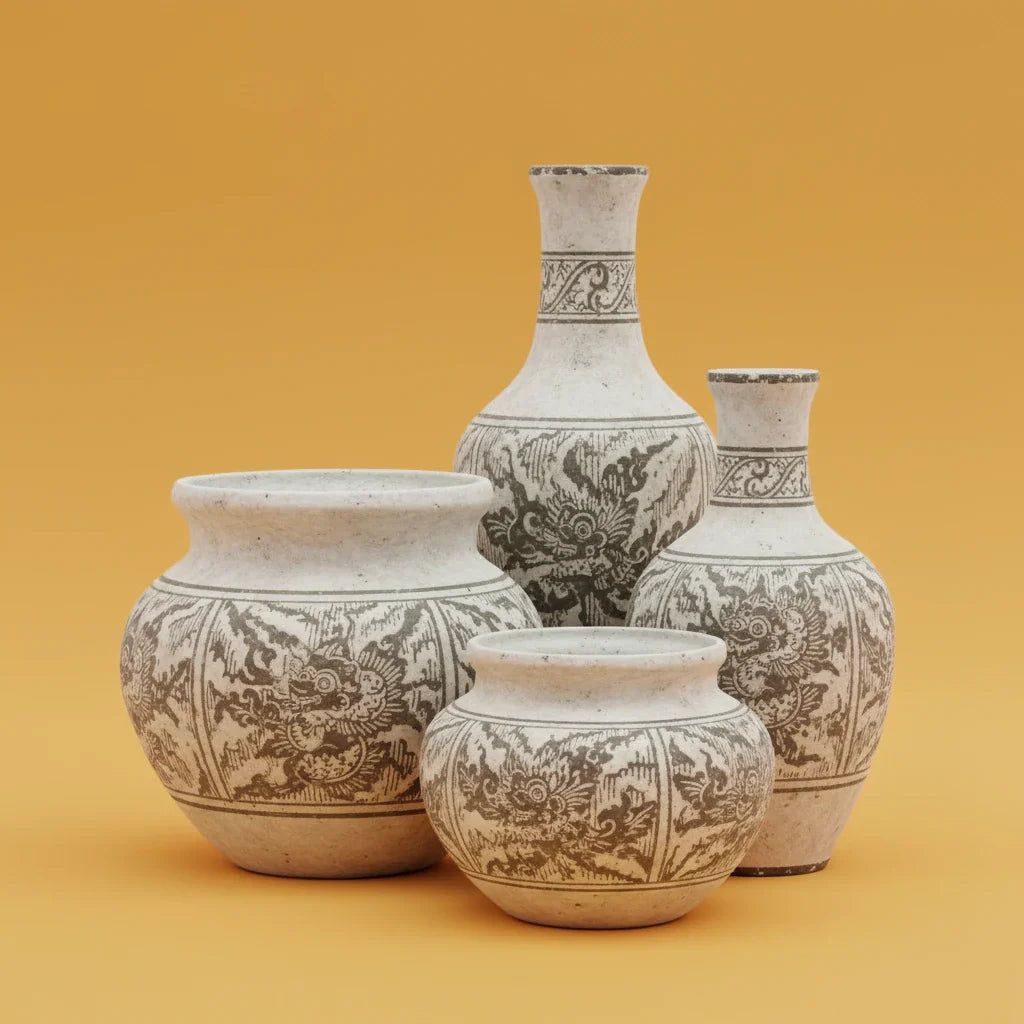 Balinese Ceramic Vases: Hand-Fired Indonesian Artisan Pottery