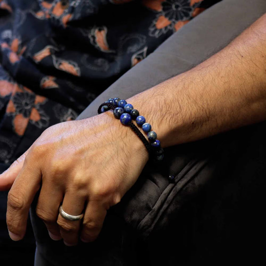 Gemstone Double Power Bracelets- Lapis Lazuli