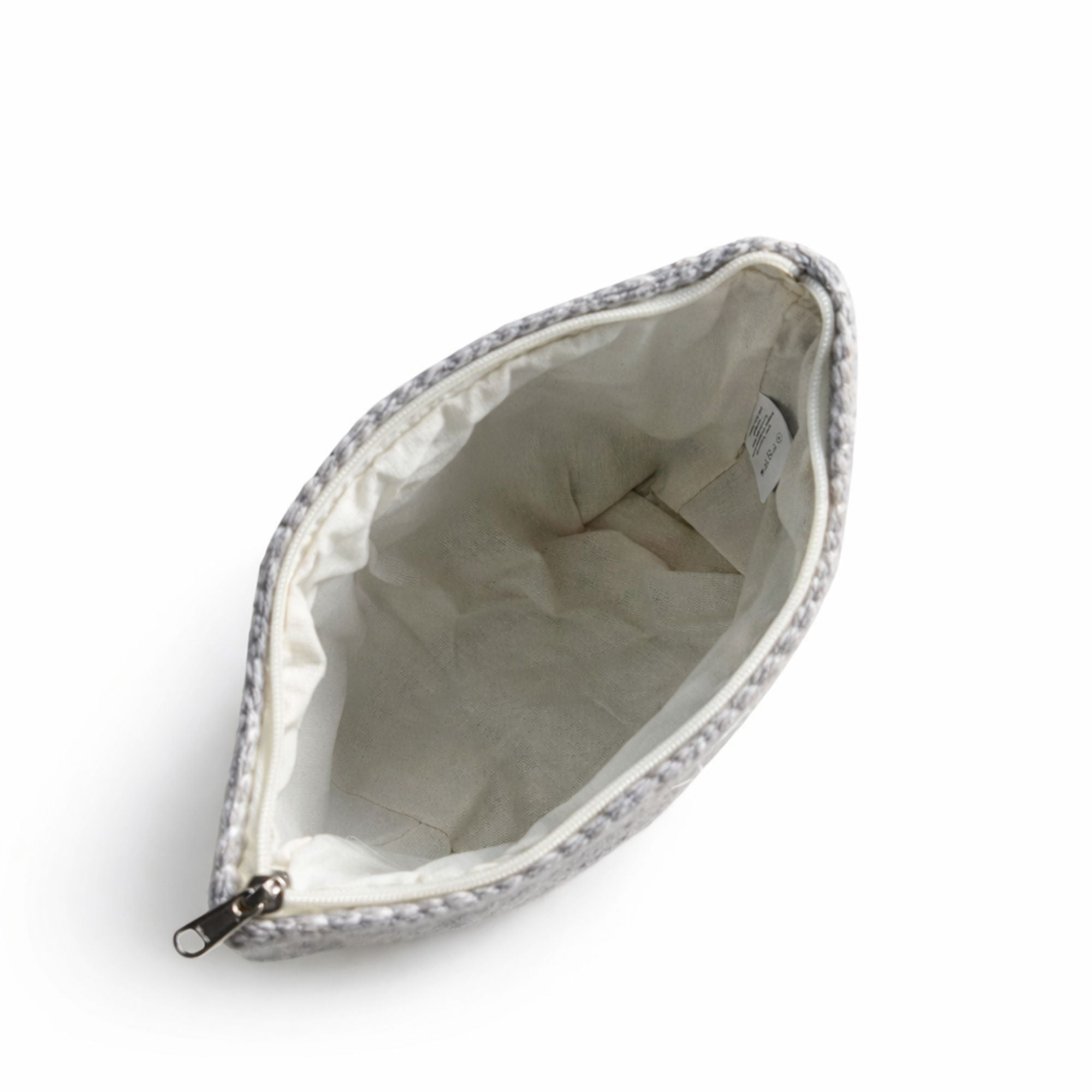 Small pouch with zipper on a white background