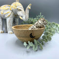 Wooden Smudge and Ritual Offerings Bowl - Three Moons - 13x7cmWooden Smudge and Ritual Offerings BowlHeart Notes