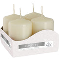 Set of 4 Pillar Candles 40x60mm - IvoryPillar CandleHeart Notes