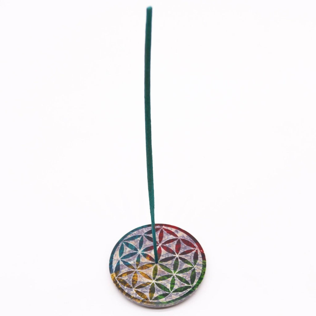 Soapstone Disc Incense Holder - Flower of LifeSoapstone Incense HoldersHeart Notes