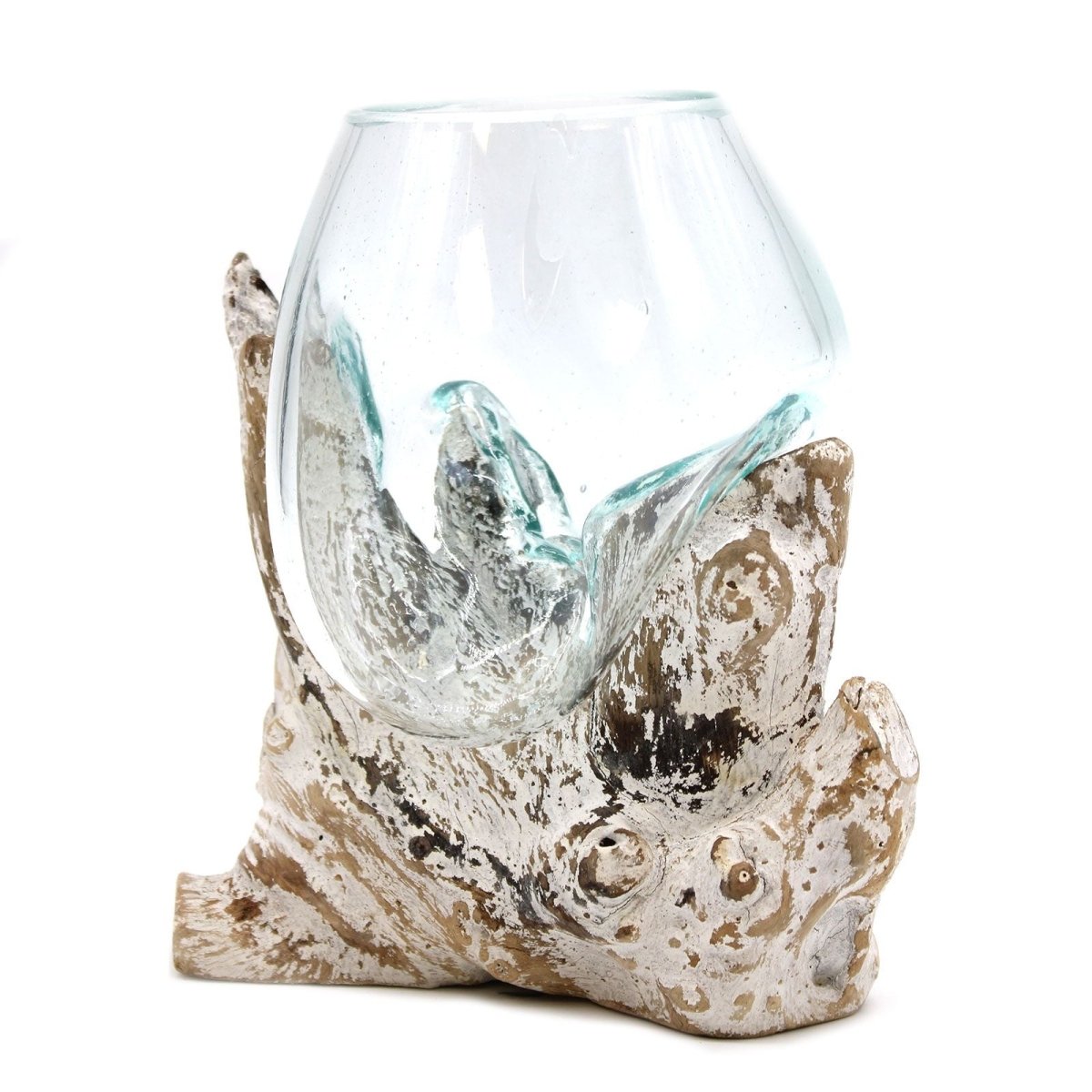 Molten Glass on Whitewash Wood - Medium BowlMolten Glass on WoodHeart Notes