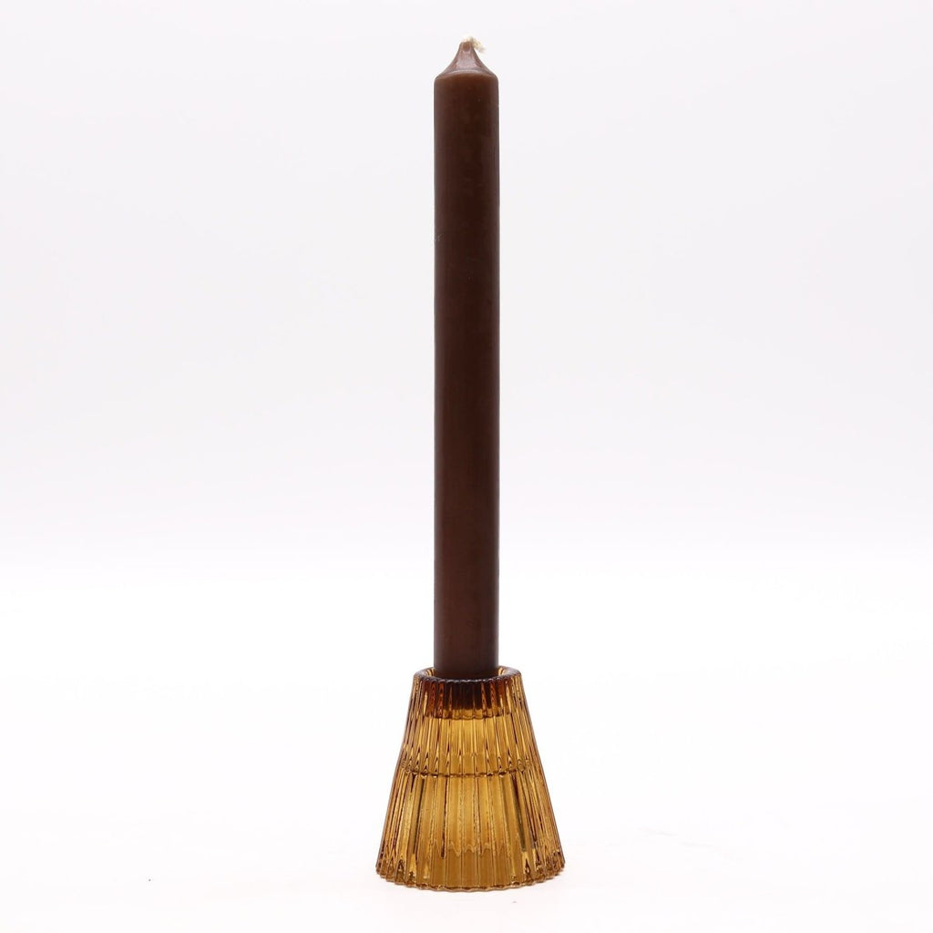 Flip Dinner Candle / Tealight Holder - Antique AmberGlass Candle Holders & JarsHeart Notes