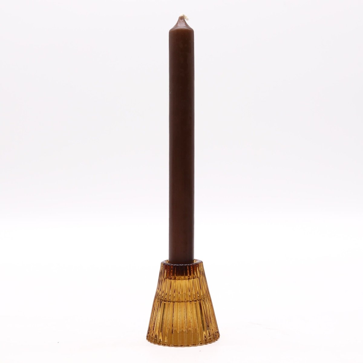 Flip Dinner Candle / Tealight Holder - Antique AmberGlass Candle Holders & JarsHeart Notes
