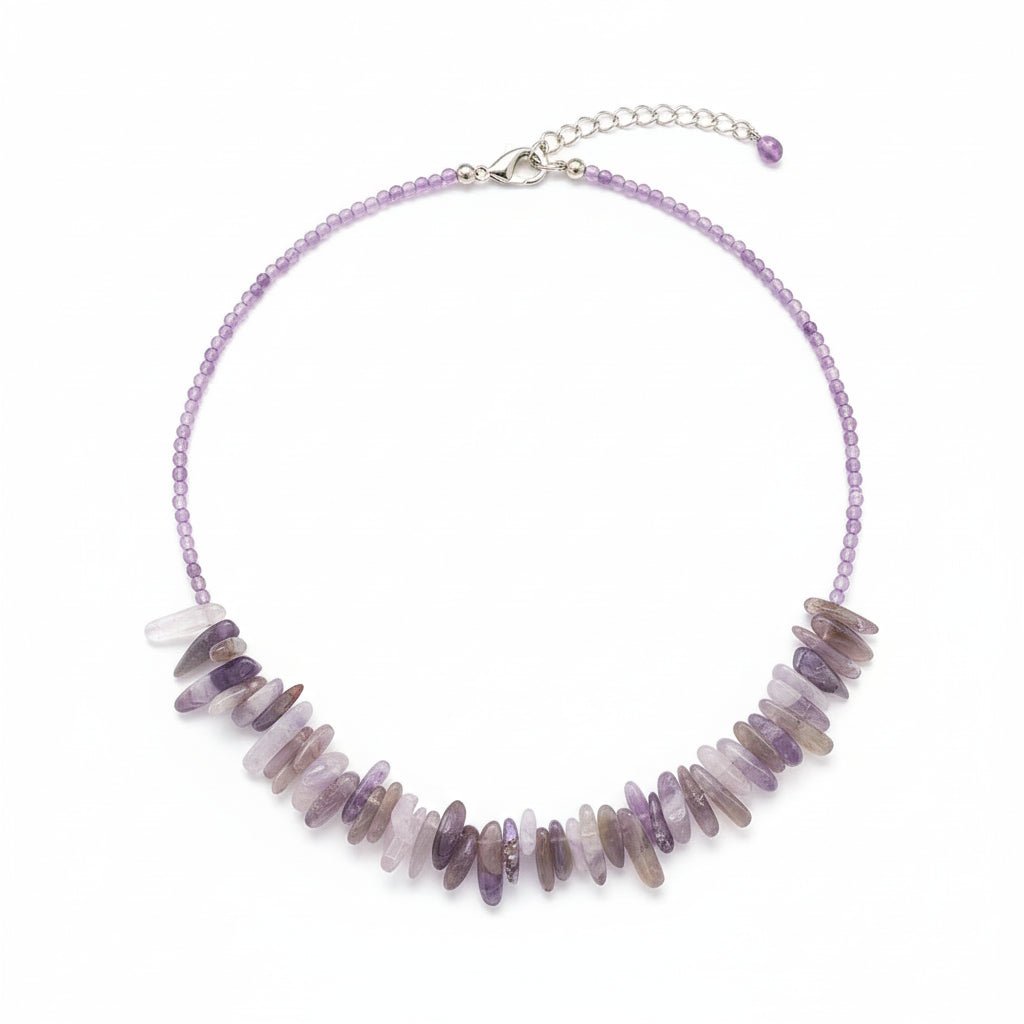 Longstone Gem Necklace - AmethystLongstone Gem NecklacesHeart Notes
