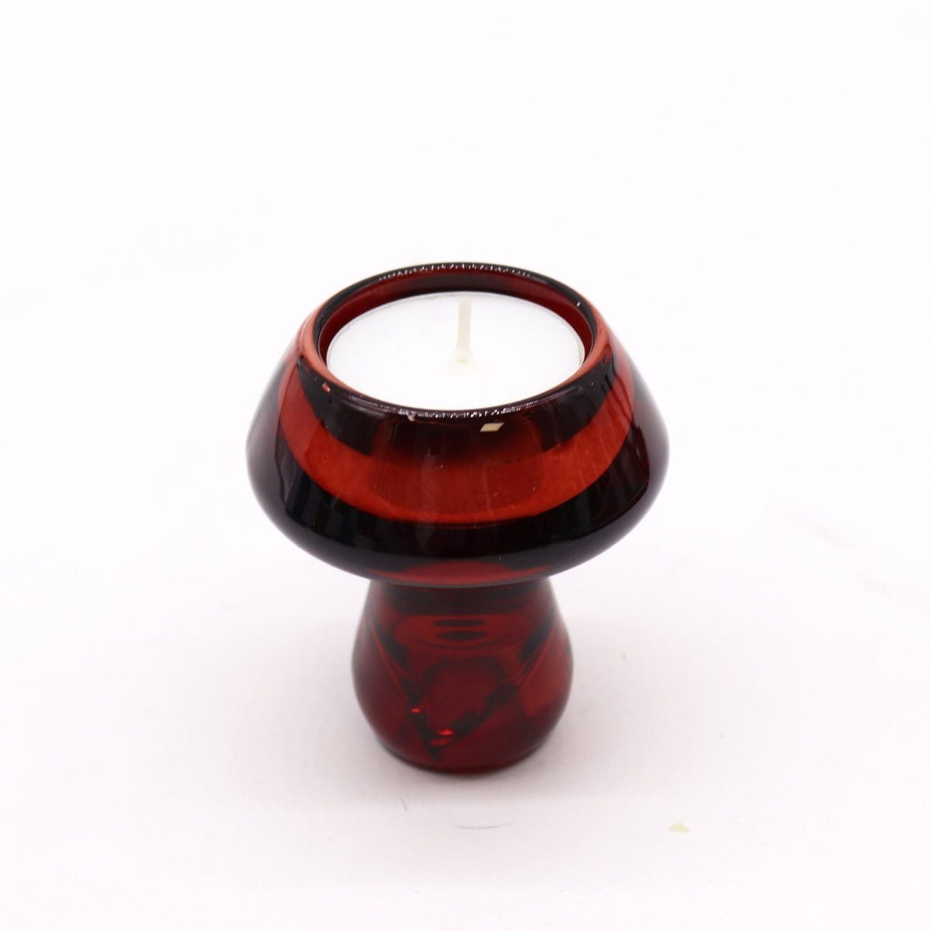 Mushroom Flip Dinner Candle / Tealight Holder - Vampire RedGlass Candle Holders & JarsHeart Notes