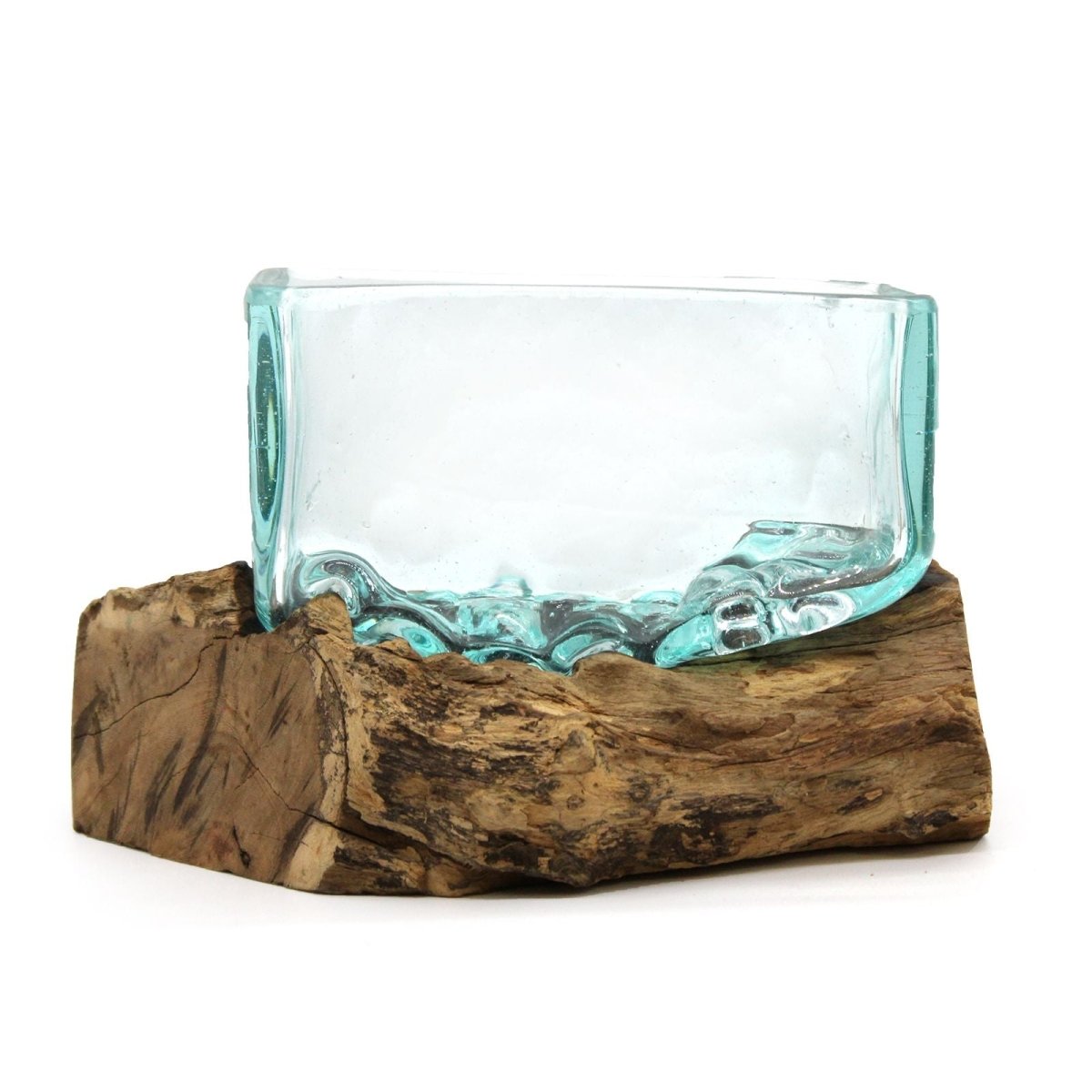 Molten Glass Tank on Wood with Stand - Medium BowlMolten Glass on WoodHeart Notes