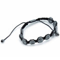 Magnetic Hematite Shamballa Bracelet - Hexagon SkullsHematite Shamballa BraceletHeart Notes