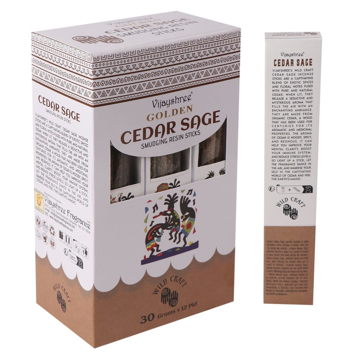 Golden Cedar Sage Smudging Resin Sticks – 30gGolden Smudging Resin SticksHeart Notes