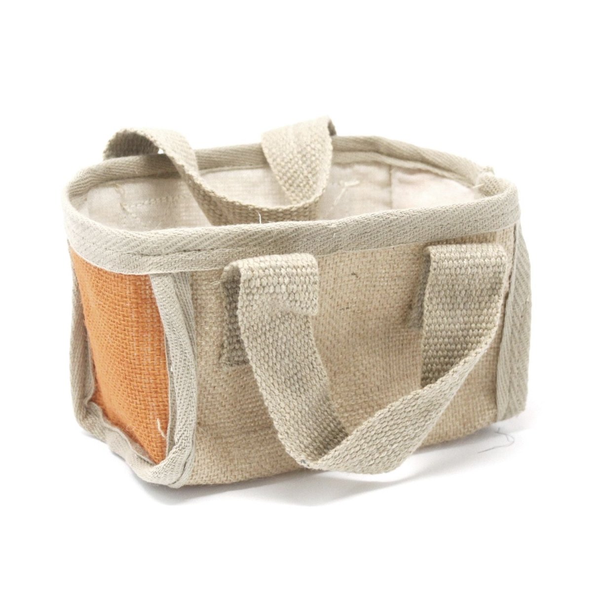 Mini Basket Bag - 16x10x12cm - TurmericStacking Natural Jute BasketsHeart Notes