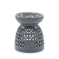 Classic Oil Burner - Morrocan Cutout - GreyVarious Shaped Ceramic Oil BurnersHeart Notes