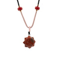 Cord Necklace Gemstone Pendant - Carnelian Sun FaceCord Necklace Gemstone PendantsHeart Notes