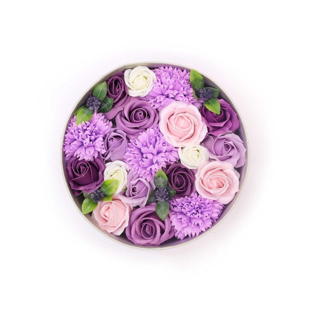 Round Box - Lavender Rose & CarnationSoap Flower Gift BoxesHeart Notes