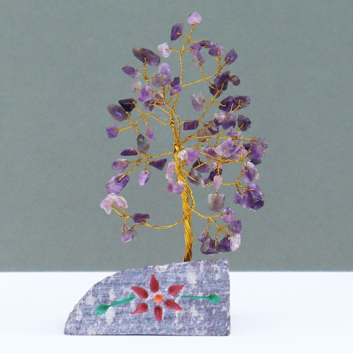 Amethyst - 80 StoneIndian Gemstone TreesHeart Notes