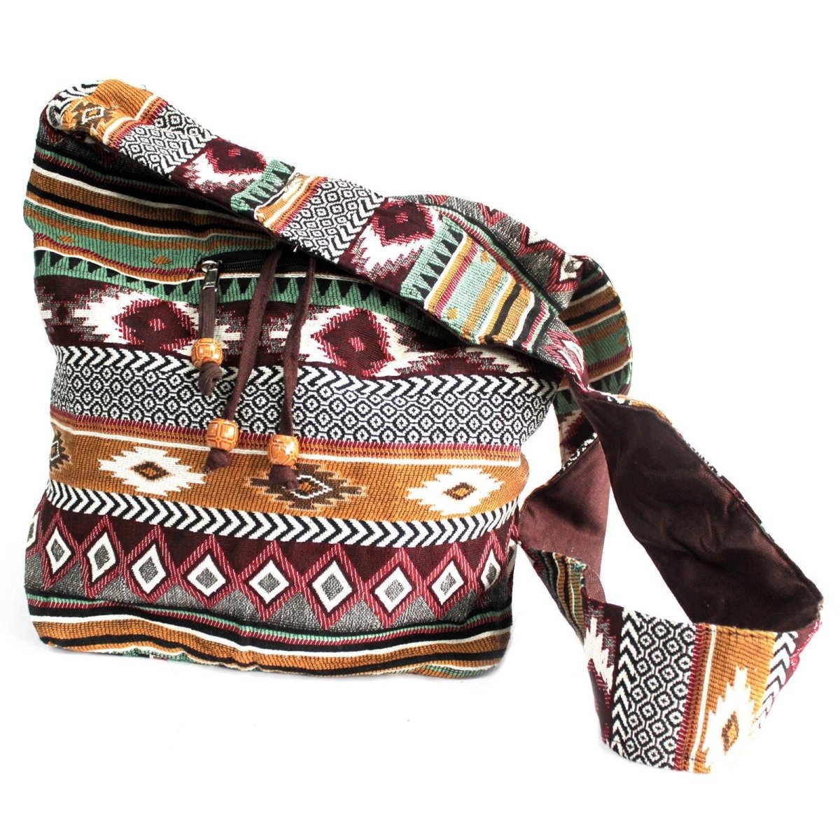Jacquard Bag - Chocolate Student BackJacquard Nepal Style BagsHeart Notes