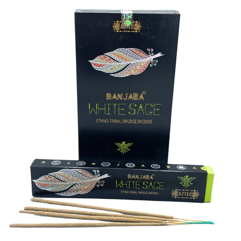 Banjara Tribal Smudge Incense - White SageBanjara Tribal Smudge Incense SticksHeart Notes