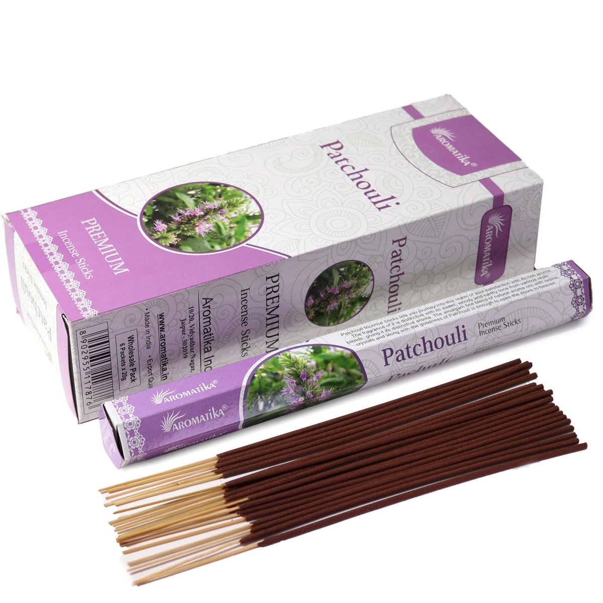 Aromatika Charcoal Free Hex Incense - PatchouliAromatika Charcoal Free Hex Incense SticksHeart Notes