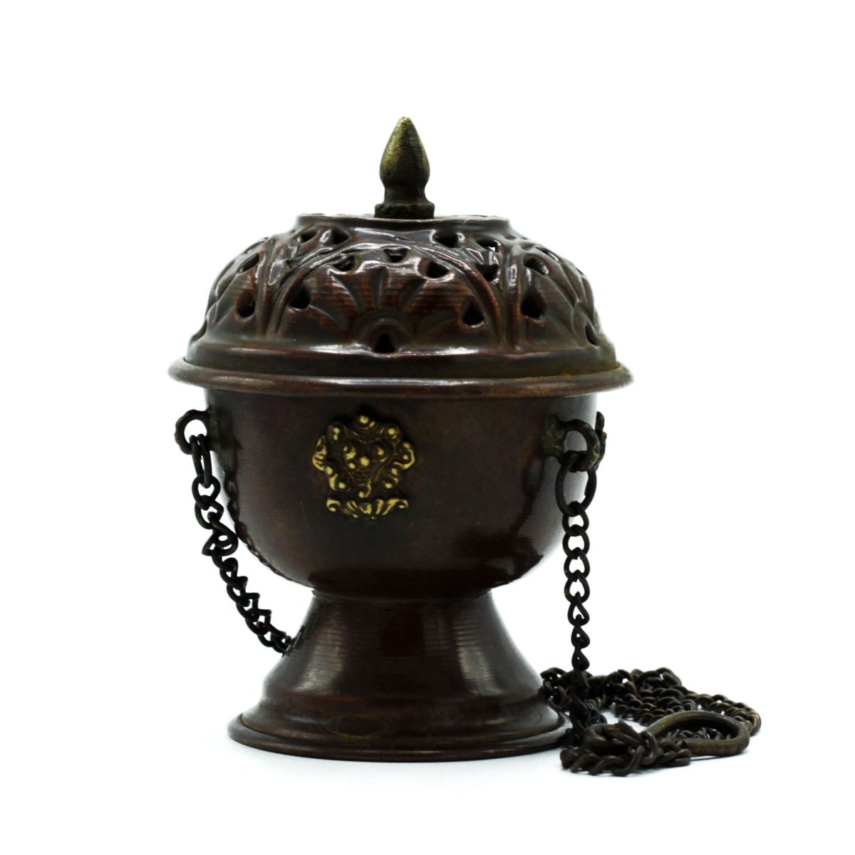 Copper Tibetan Incense Burner - Classic HangingAntique Tibetan Incense HoldersHeart Notes