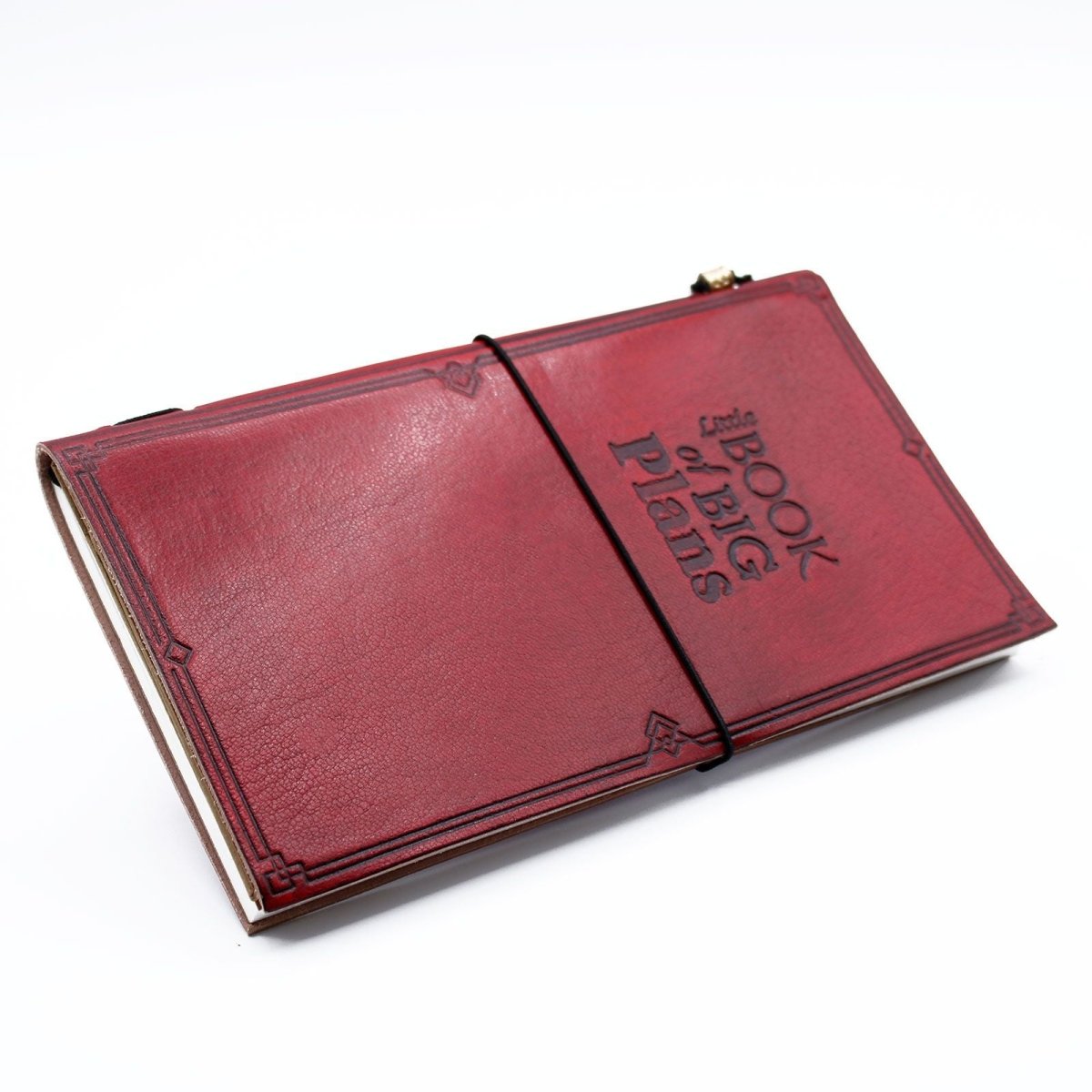 Handmade Leather Journal - Little Book of Big Plans - Red (80 pages)Leather JournalsHeart Notes