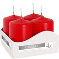 Set of 4 Pillar Candles 40x60mm - RedPillar CandleHeart Notes