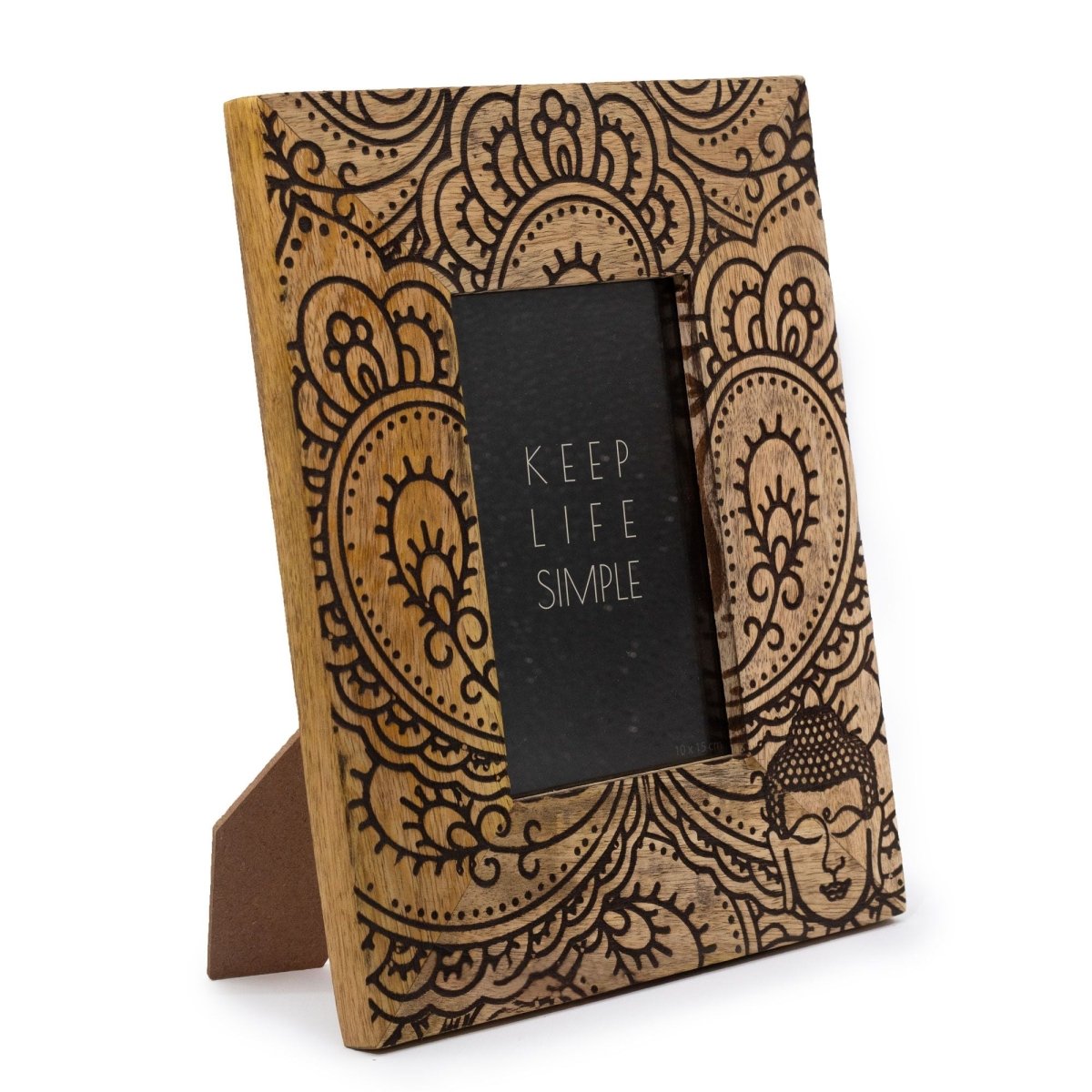 Med Mango Wood Picture Framel (for 10x15cm) 26x20x2cm - Buddha - BlackMango Wood Picture FramesHeart Notes