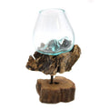 Molten Glass on Wood with Stand - Medium BowlMolten Glass on WoodHeart Notes