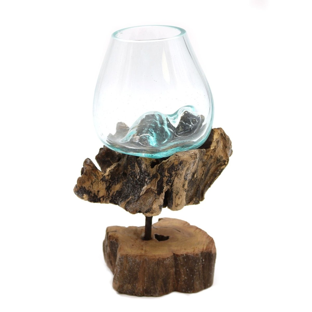 Molten Glass on Wood with Stand - Medium BowlMolten Glass on WoodHeart Notes
