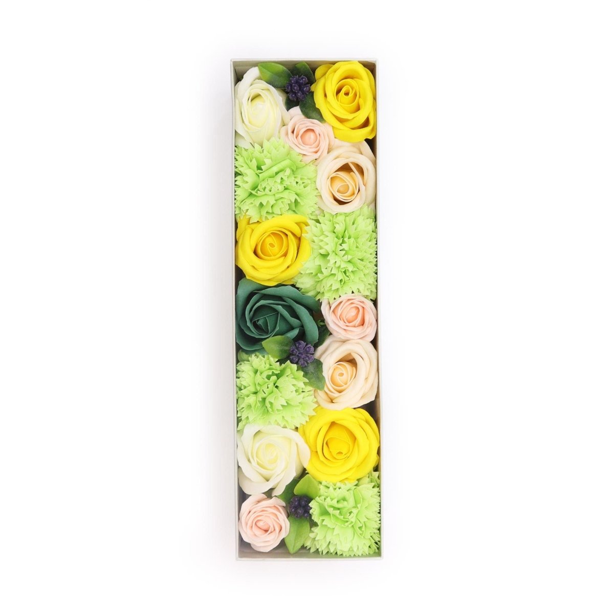 Long Box - Spring Celibrations - Yellow & GreensSoap Flower Gift BoxesHeart Notes