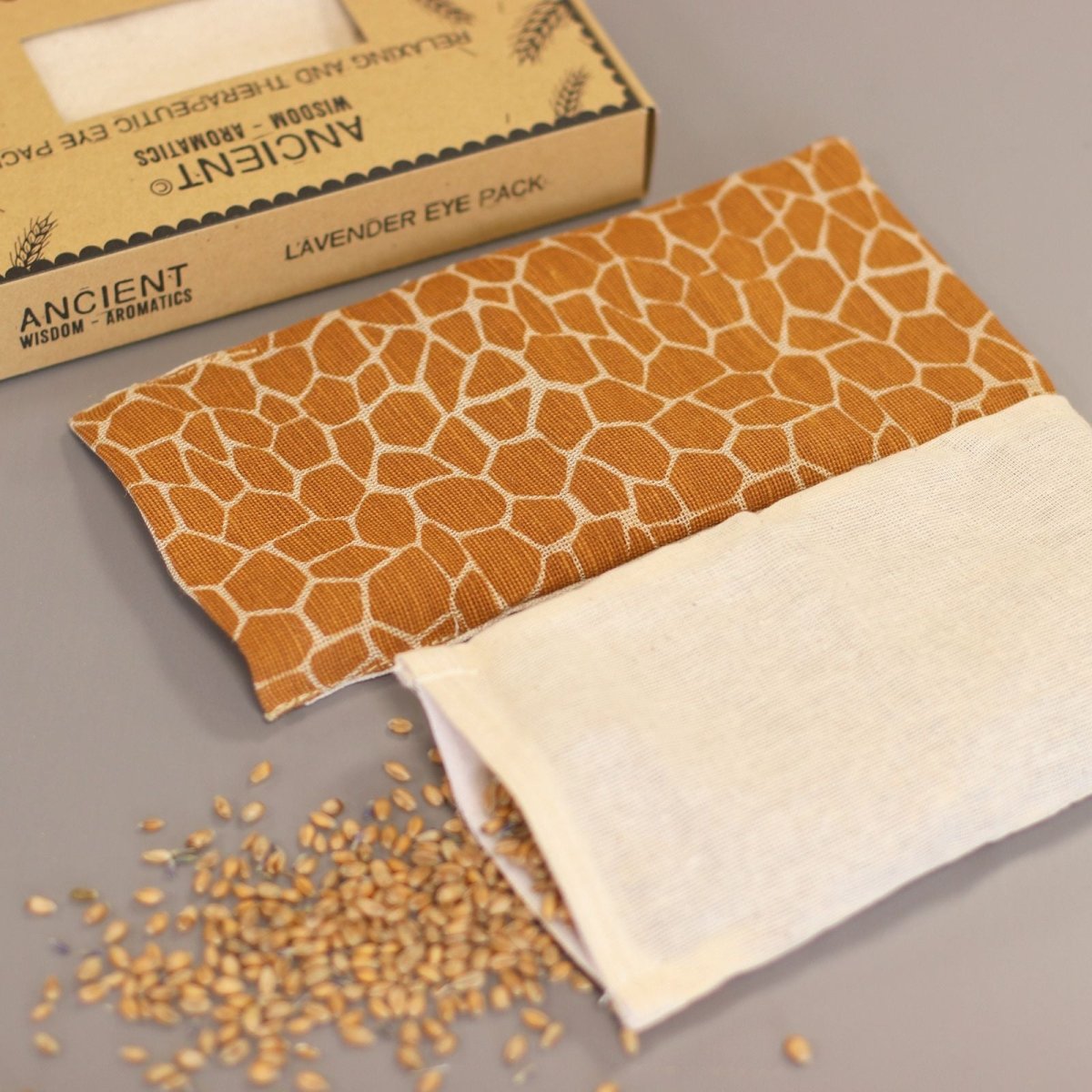 Lavender Natural Cotton and Juco Eye Pillow in Gift Box - Madagascar GiraffeEye Pillow With Gift BoxHeart Notes