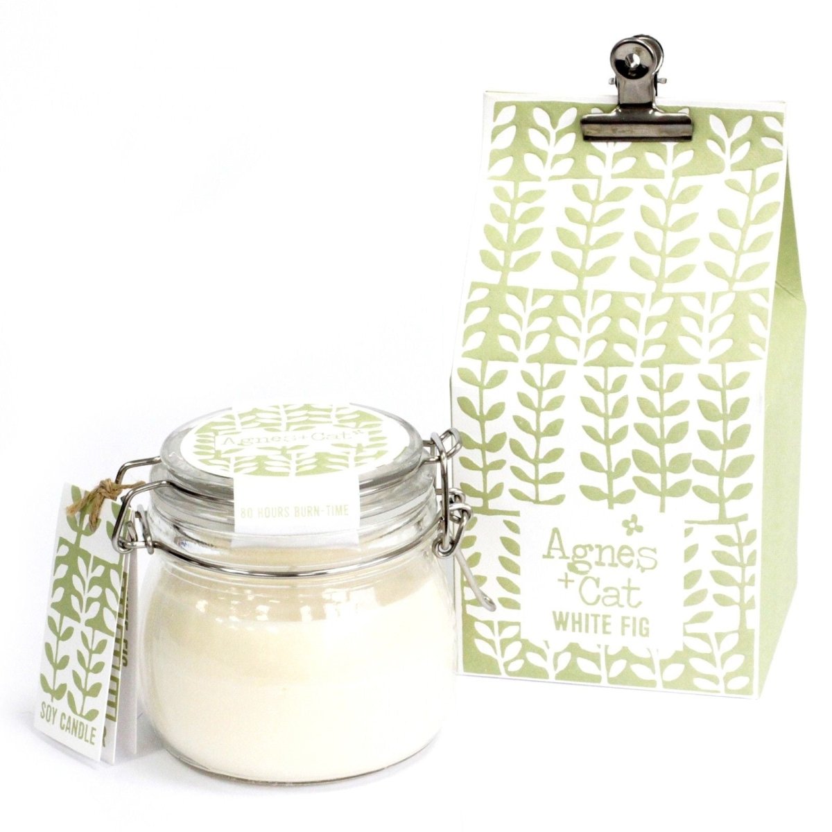Agnes + Cat Kilner Jar Candle - White FigAgnes + Cat Soy Wax Kilner Jar Candles 400mlHeart Notes