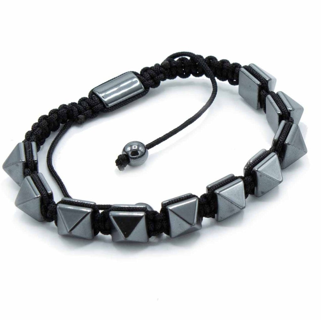 Magnetic Hematite Shamballa Bracelet - Spiky PyramidsHematite Shamballa BraceletHeart Notes
