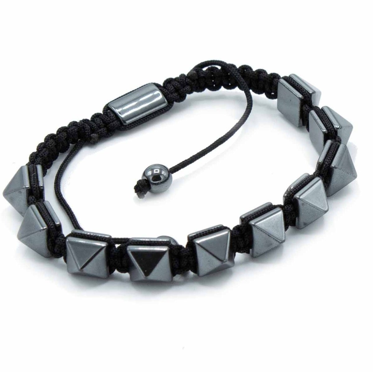 Magnetic Hematite Shamballa Bracelet - Spiky PyramidsHematite Shamballa BraceletHeart Notes