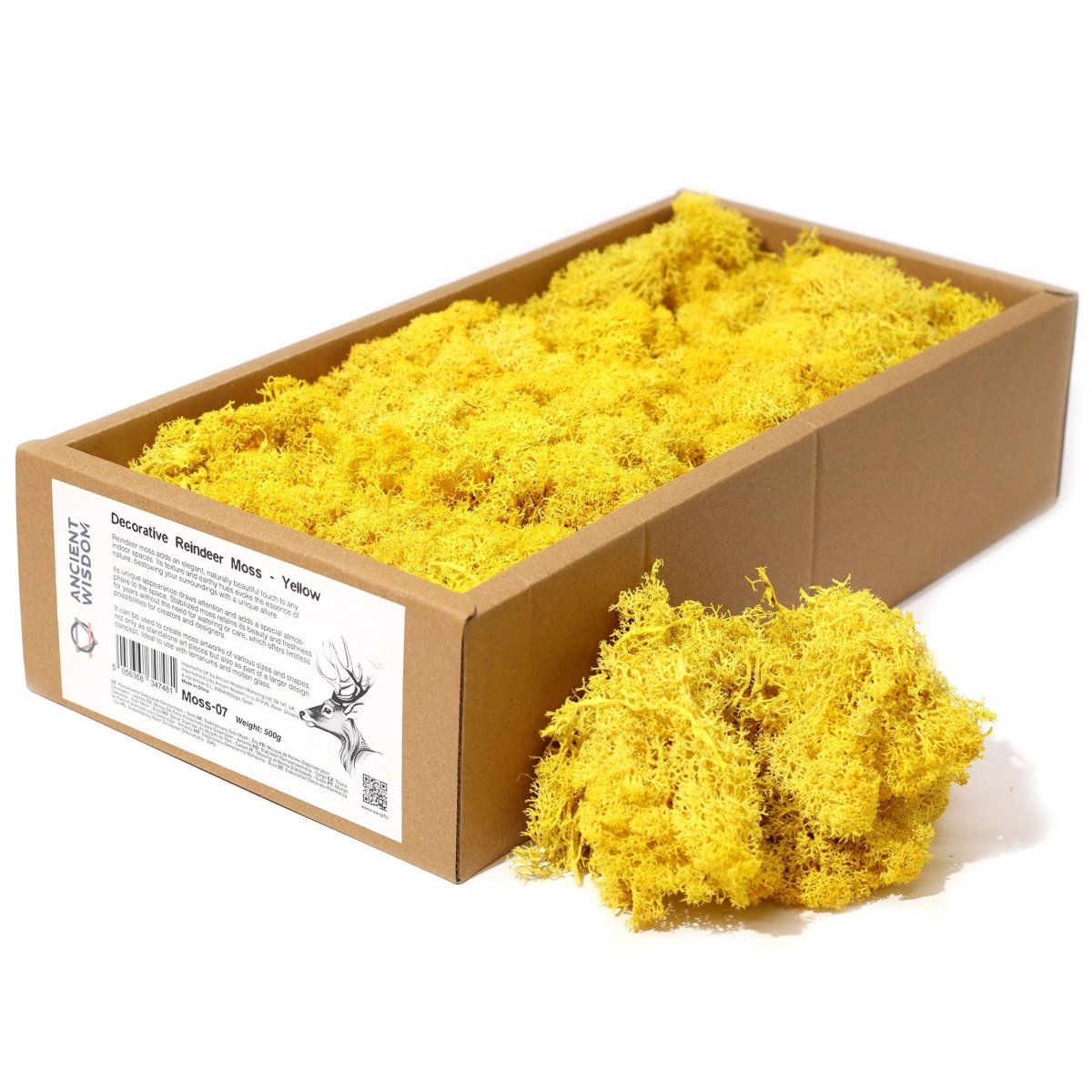 Decoration Reindeer Moss - Yellow - (approx 500gm)Decorative Reindeer MossHeart Notes