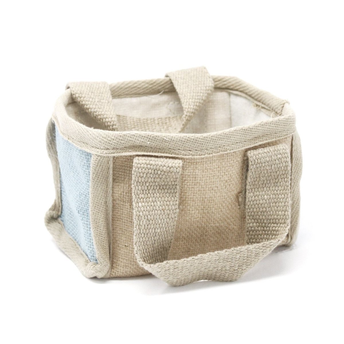 Mini Basket Bag - 16x10x12cm - TealStacking Natural Jute BasketsHeart Notes
