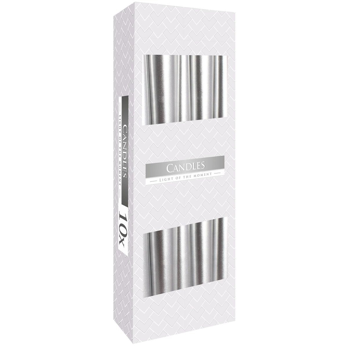 Taper Candle - Silver MetallicTaper CandlesHeart Notes