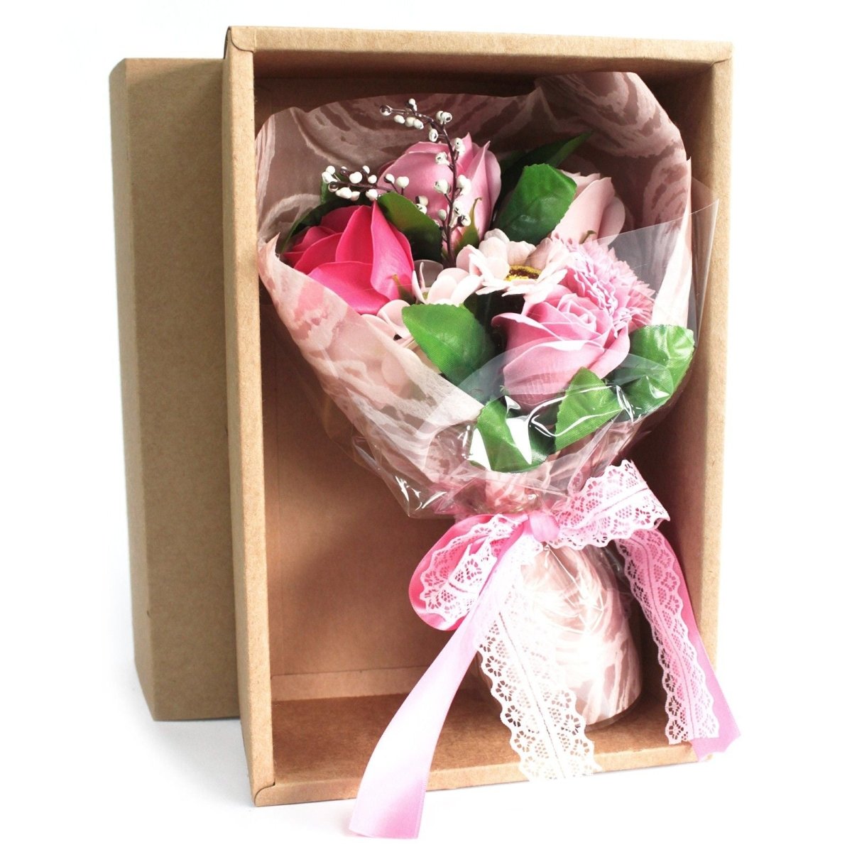 Boxed Hand Soap Flower Bouquet - PinkSoap Flower BouquetsHeart Notes