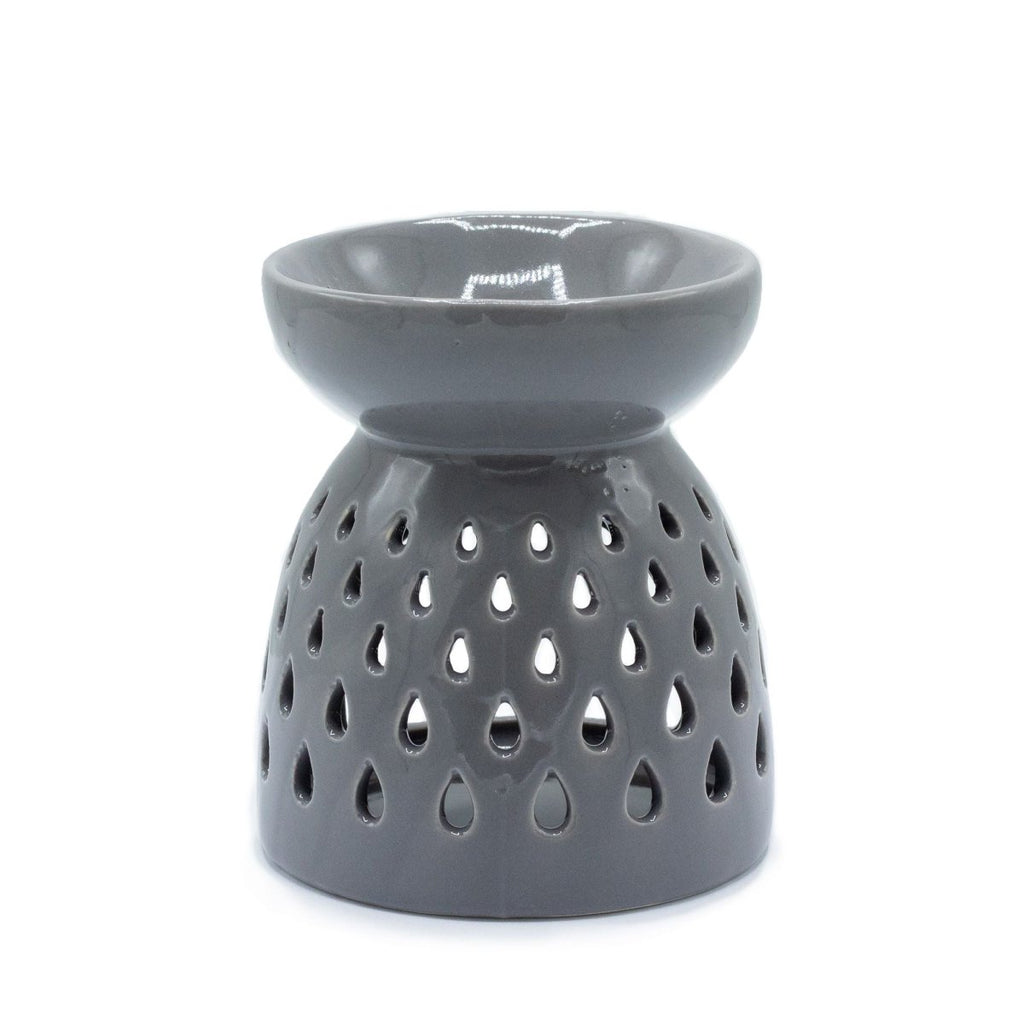 Classic Oil Burner - Teardrops Cutout - GreyVarious Shaped Ceramic Oil BurnersHeart Notes