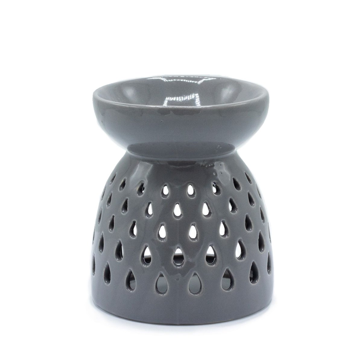 Classic Oil Burner - Teardrops Cutout - GreyVarious Shaped Ceramic Oil BurnersHeart Notes