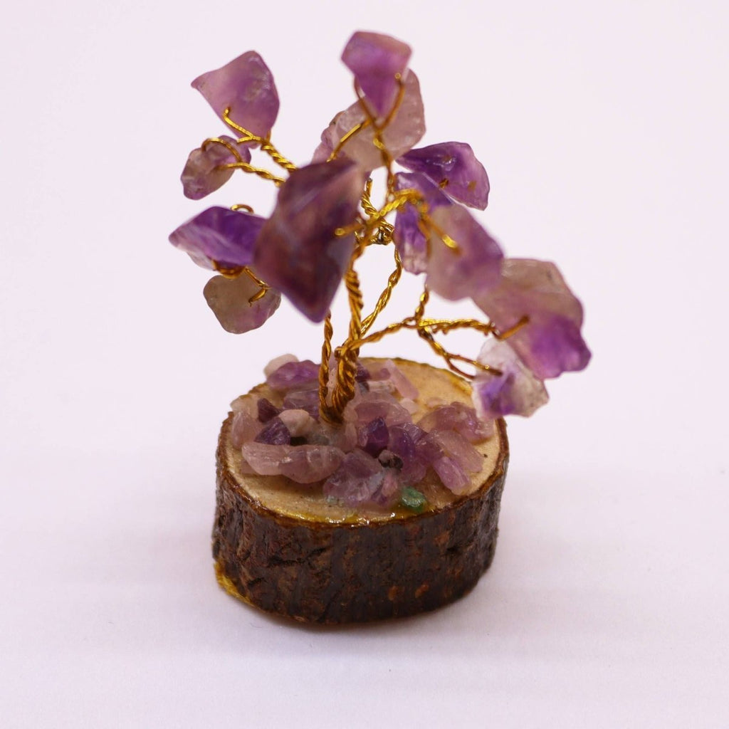 Mini Gemstone Tree On Wood Base - Amethyst (15 stones)Mini Gemstone TreesHeart Notes