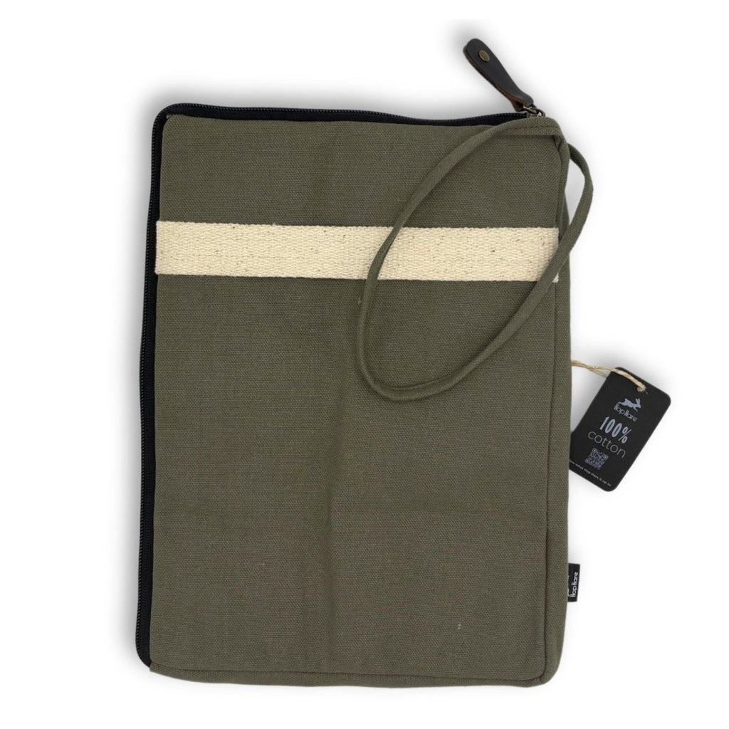 Canvas Large Sleeve Pouch - OliveLaptop & Tablet PouchesHeart Notes