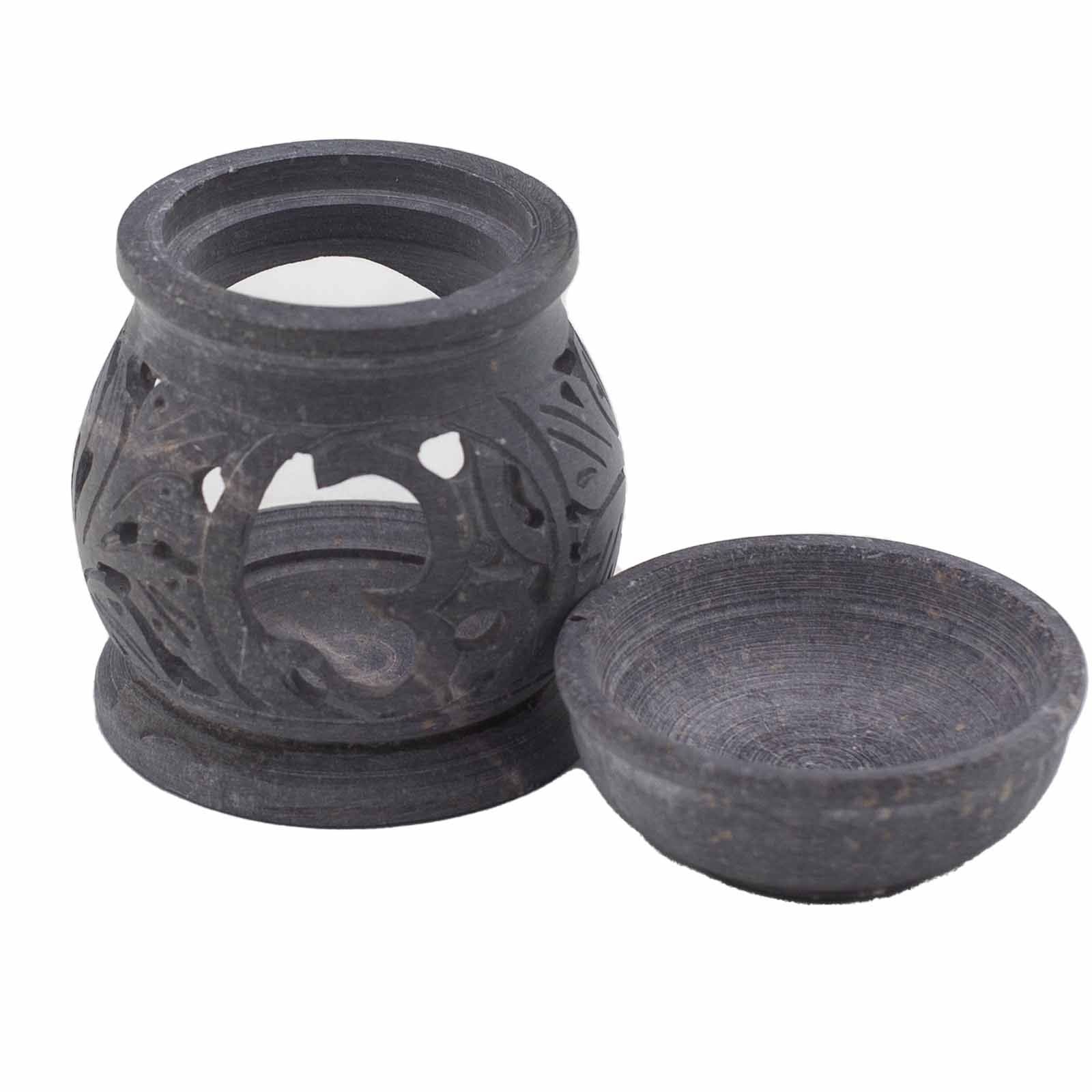 Small Soapstone Oil Burner 8cm - OmSoapstone Oil BurnersHeart Notes