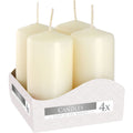 Set of 4 Pillar Candles 40x80mm - IvoryPillar CandleHeart Notes