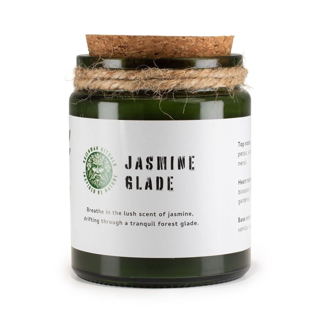 Greenman Woodwick Soy Candle - Jasmine GladeGreenman Rituals Woodwick Soy CandlesHeart Notes