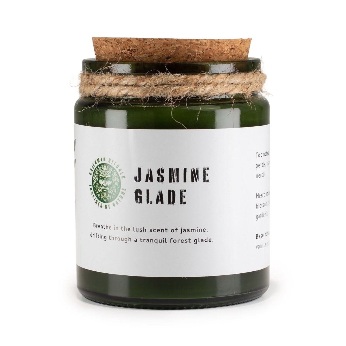 Greenman Woodwick Soy Candle - Jasmine GladeGreenman Rituals Woodwick Soy CandlesHeart Notes
