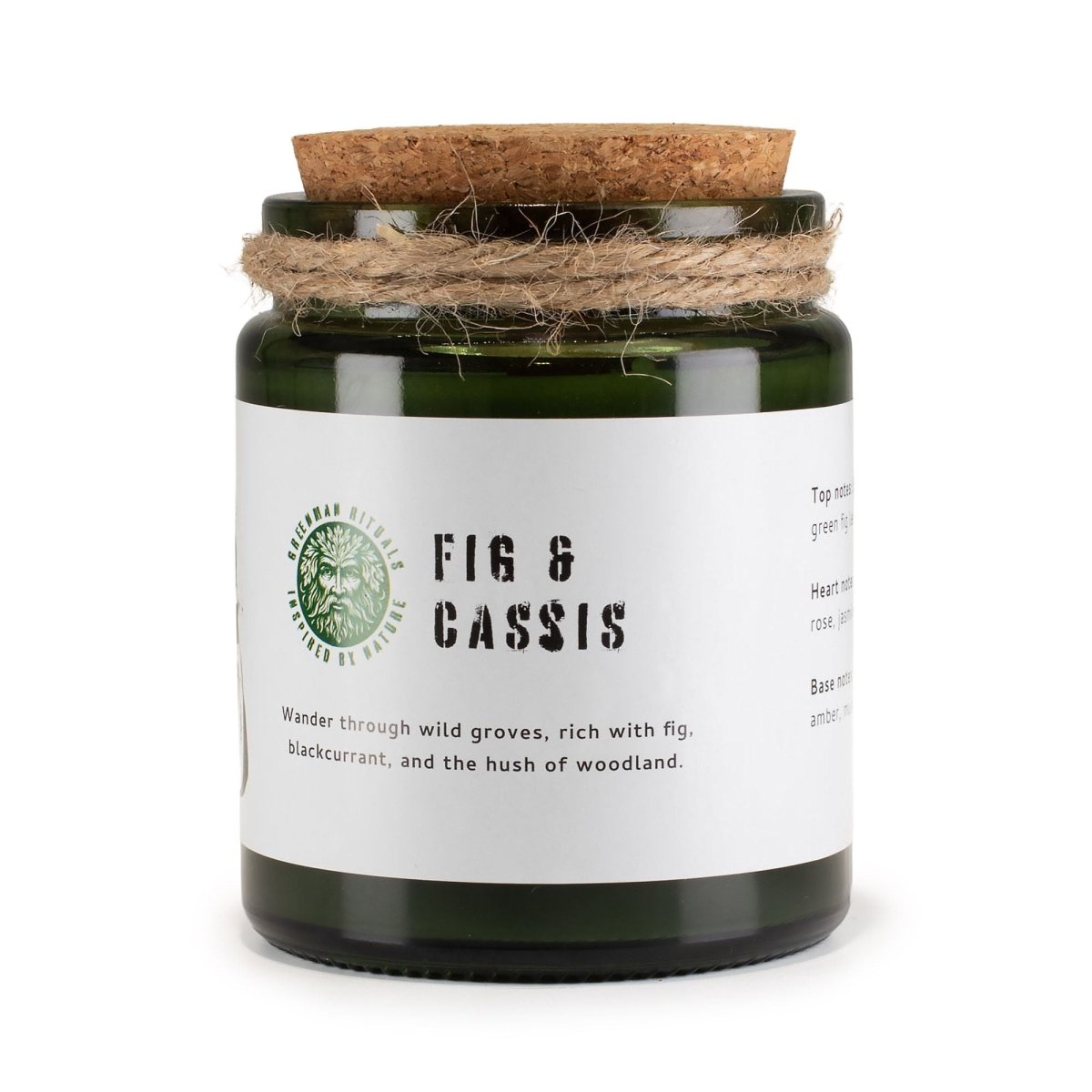 Greenman Woodwick Soy Candle - Fig & CassisGreenman Rituals Woodwick Soy CandlesHeart Notes