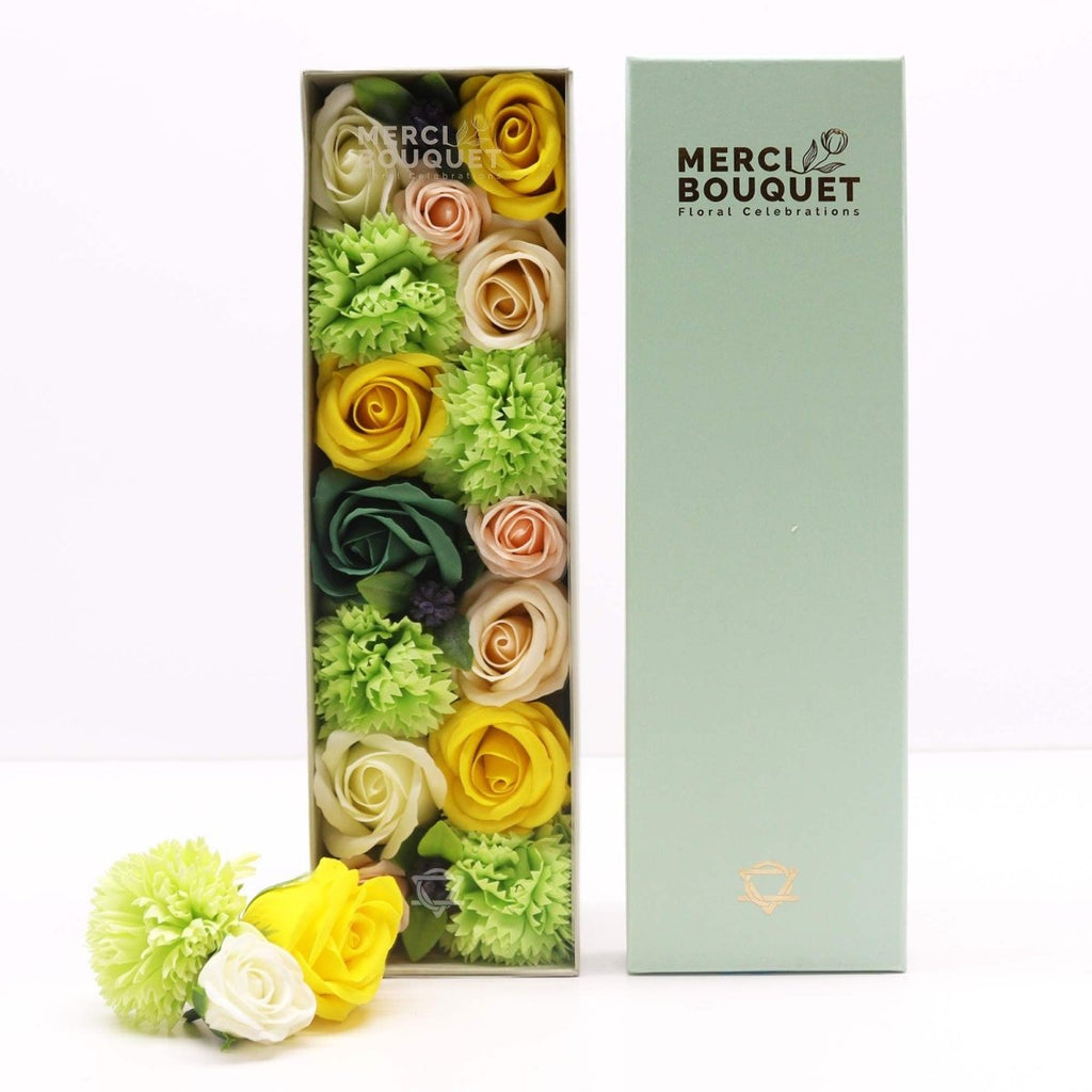 Long Box - Spring Celibrations - Yellow & GreensSoap Flower Gift BoxesHeart Notes