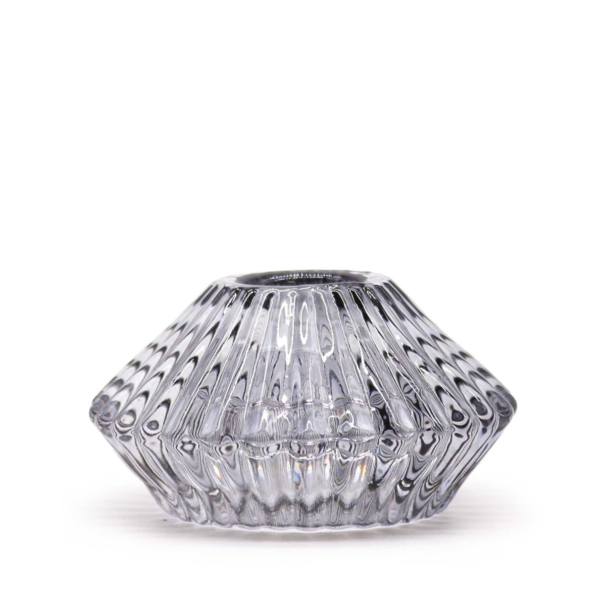 Flower Flip Dinner Candle / Tealight Holder - Midnight GreyGlass Candle Holders & JarsHeart Notes