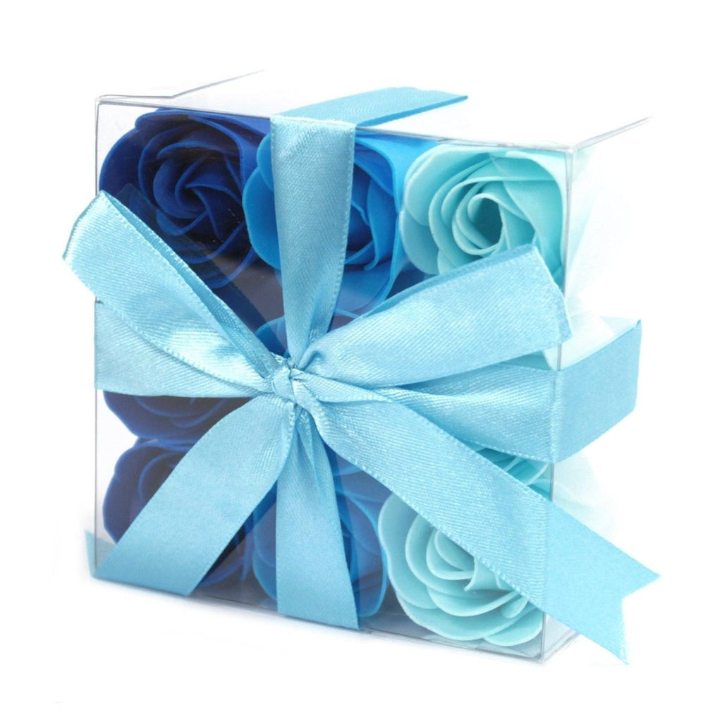 Set of 9 Soap Flowers - Blue Wedding RosesLuxury Soap FlowersHeart Notes