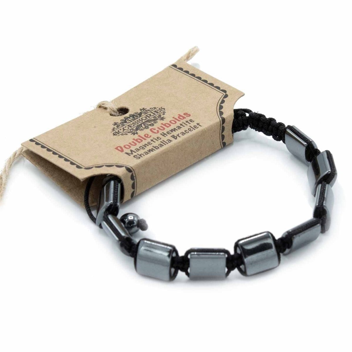 Magnetic Hematite Shamballa Bracelet - Double CuboidsHematite Shamballa BraceletHeart Notes
